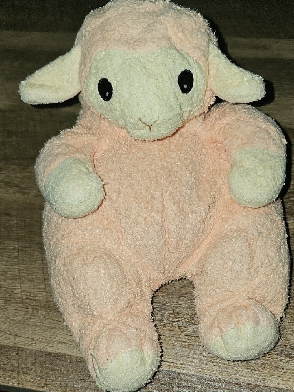 vintage 1990s Baby Ty "Lamybaby" Peach/Pink Lamb Rattle Plush